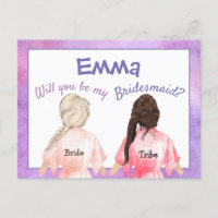 Zult u mijn bruidsmeisje/meisjes van achter/lilas 