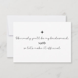 Zult u mijn bruidsmeisje uitnodiging zijn