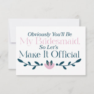 Zult u mijn bruidsmeisje uitnodiging zijn