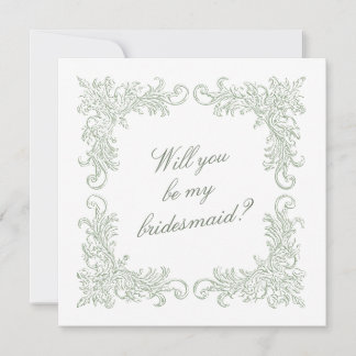Zult U Mijn Bruidsmeisje Uitnodigingskaart Zijn