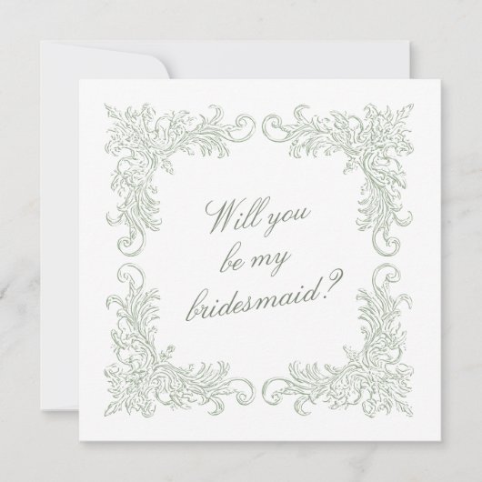 Zult U Mijn Bruidsmeisje Uitnodigingskaart Zijn (Voorkant)