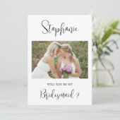 Zult U Mijn Bruidsmeisje Voorstel Foto Kaart (Staand voorkant)