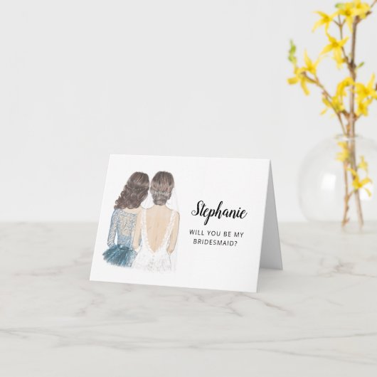 Zult U Mijn Bruidsmeisje Voorstelkaart Kaart (Gele Bloem)