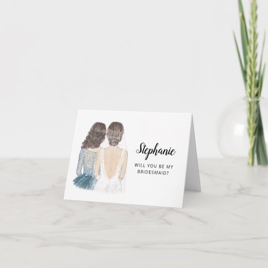 Zult U Mijn Bruidsmeisje Voorstelkaart Kaart (Voorkant)