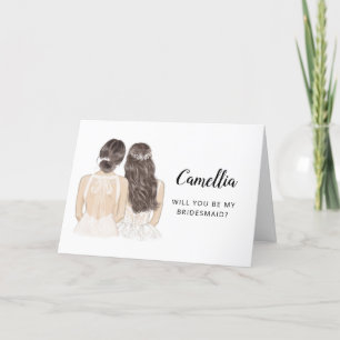 Zult U Mijn Bruidsmeisje Voorstelkaart Zijn Kaart