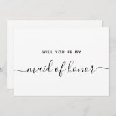 Zult U Mijn Bruidsmeisje Willen Zijn Bruiloft Uitn Kaart (Voorkant / Achterkant)