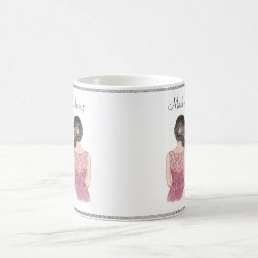 Zult U Mijn Bruidsmeisje Zijn Aquarel Koffiemok (Center)