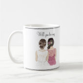 Zult U Mijn Bruidsmeisje Zijn Aquarel Koffiemok (Links)