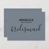 Zult u mijn bruidsmeisje zijn, eenvoudig pastel ro uitnodiging briefkaart (Voorkant / Achterkant)