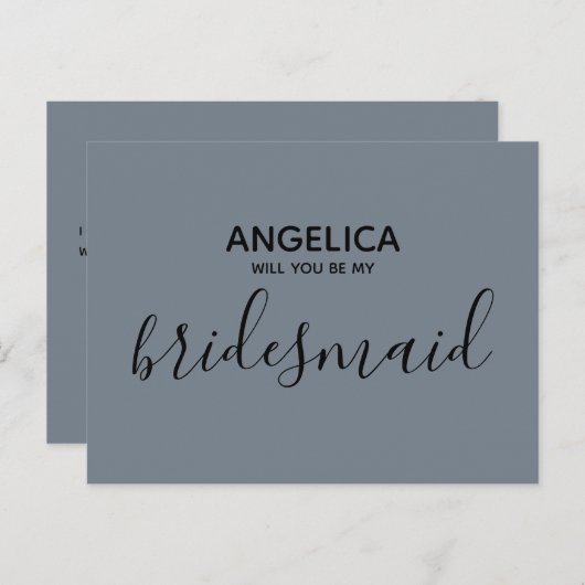Zult u mijn bruidsmeisje zijn, eenvoudig pastel ro uitnodiging briefkaart (Voorkant / Achterkant)