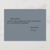 Zult u mijn bruidsmeisje zijn, eenvoudig pastel ro uitnodiging briefkaart (Achterkant)