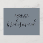 Zult u mijn bruidsmeisje zijn, eenvoudig pastel ro uitnodiging briefkaart (Voorkant)