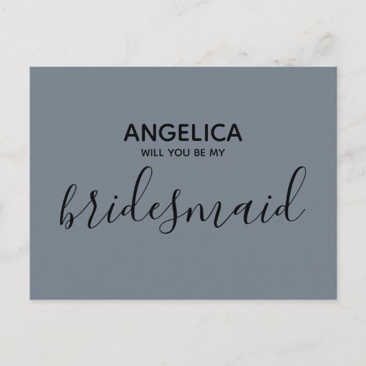 Zult u mijn bruidsmeisje zijn, eenvoudig pastel ro uitnodiging briefkaart (Voorkant)