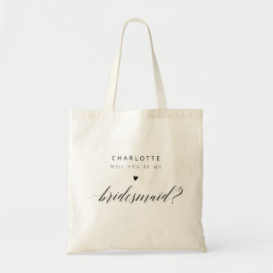 Zult u mijn bruidsmeisje zijn? Elegante vraag Tote Bag