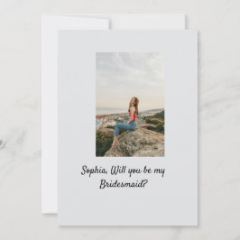 Zult u mijn bruidsmeisje zijn foto elegant modern  kaart
