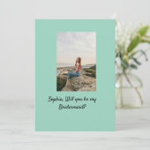 Zult u mijn bruidsmeisje zijn foto elegant modern  kaart (Staand voorkant)