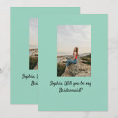 Zult u mijn bruidsmeisje zijn foto elegant modern  kaart (Voorkant / Achterkant)