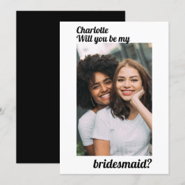 Zult U Mijn Bruidsmeisje Zijn Foto Gepersonaliseer Kaart