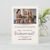 Zult U Mijn Bruidsmeisje Zijn Fotopropositecaart Kaart (Staand voorkant)