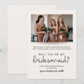 Zult U Mijn Bruidsmeisje Zijn Fotopropositecaart Kaart (Voorkant / Achterkant)