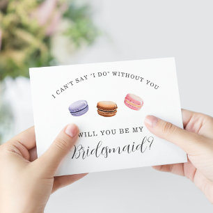 Zult u mijn bruidsmeisje zijn? Franse Macaron Kaart