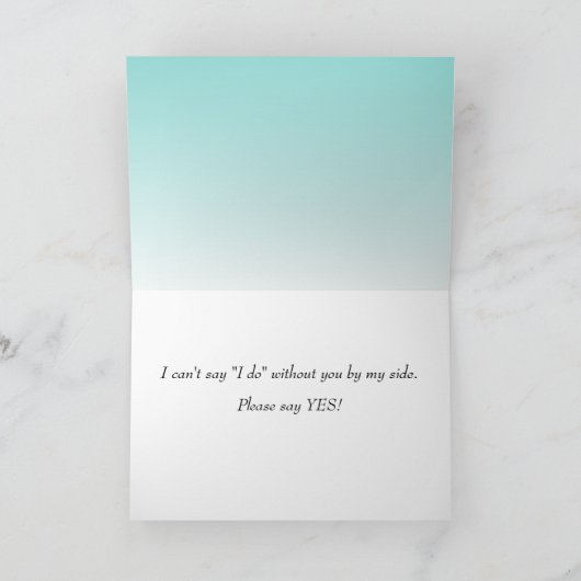 Zult u Mijn Bruidsmeisje zijn? Groenblauw (Binnen)