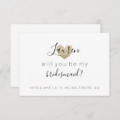 Zult u mijn bruidsmeisje zijn - Hart's Fab Goud Kaart (Voorkant / Achterkant)