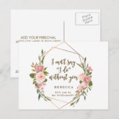 Zult u mijn bruidsmeisje zijn kaart geometrische b (Voorkant / Achterkant)