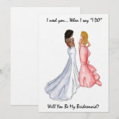 Zult U Mijn Bruidsmeisje Zijn Kaart- Kaart (Voorkant / Achterkant)