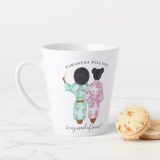 Zult u mijn bruidsmeisje zijn? latte mok (In situ)