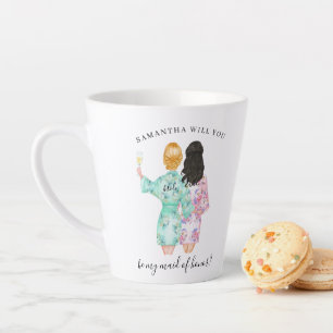 Zult u mijn bruidsmeisje zijn? latte mok