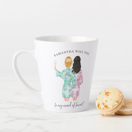 Zult u mijn bruidsmeisje zijn? latte mok (In situ)