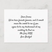 Zult u mijn bruidsmeisje zijn/Meisjes in badjassen Uitnodiging Briefkaart (Achterkant)