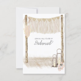 Zult u mijn bruidsmeisje zijn Modern Boho Roze