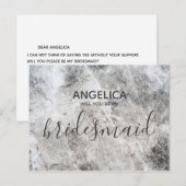 Zult u mijn bruidsmeisje zijn moderne betonnen tex uitnodiging briefkaart (Voorkant / Achterkant)
