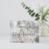 Zult u mijn bruidsmeisje zijn moderne betonnen tex uitnodiging briefkaart (Staand voorkant)