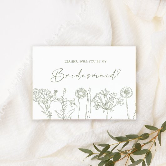 Zult u mijn bruidsmeisje zijn Periwinkle Sage Boho