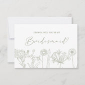 Zult u mijn bruidsmeisje zijn Periwinkle Sage Boho (Voorkant)