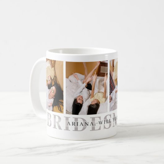 Zult u mijn bruidsmeisje zijn? Persoonlijke fotomo Koffiemok (Voorkant links)