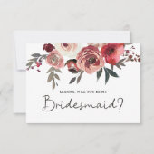 Zult u mijn bruidsmeisje zijn Rode Blush Rozen (Voorkant)