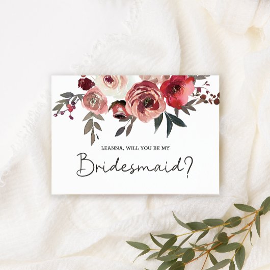 Zult u mijn bruidsmeisje zijn Rode Blush Rozen