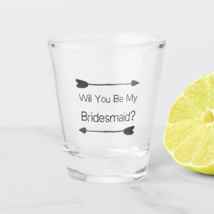 Zult u mijn bruidsmeisje zijn Voorstel Shot Glas