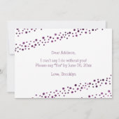 Zult U Mijn Bruidsmeisje Zijn Wit Paars Glitter Kaart (Achterkant)