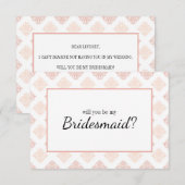 Zult U Mijn Bruidsmeisje Zijn Zachte Perzikroze Da (Voorkant / Achterkant)
