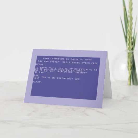 Zult u Mijn Commodore 64 van Valentijn Basis zijn Feestdagen Kaart (Voorkant)