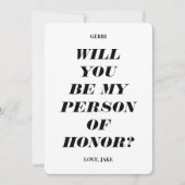 Zult u mijn eregast zijn? Moderne tekst uitnodigin Kaart (Voorkant)