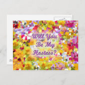 Zult u mijn gastvrouw zijn? uitnodiging briefkaart (Voorkant / Achterkant)