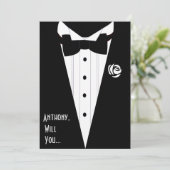 Zult u mijn getuige, bruidsjonker, plaatsaanwijzer kaart (Staand voorkant)