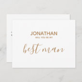 Zult u mijn getuige zijn, eenvoudig wit goud uitnodiging briefkaart (Voorkant / Achterkant)