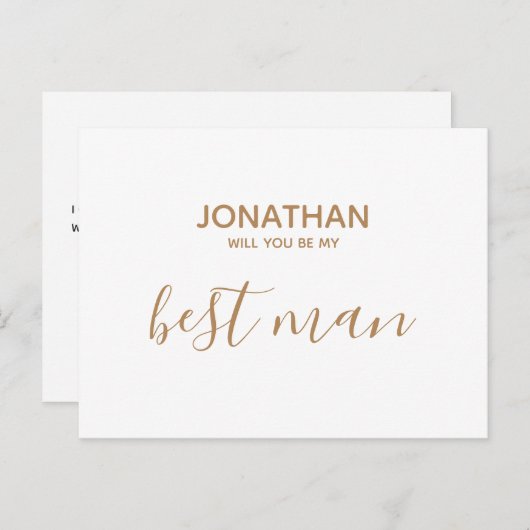 Zult u mijn getuige zijn, eenvoudig wit goud uitnodiging briefkaart (Voorkant / Achterkant)